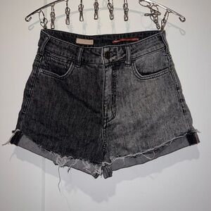 Anthropologie two-toned black denim shorts